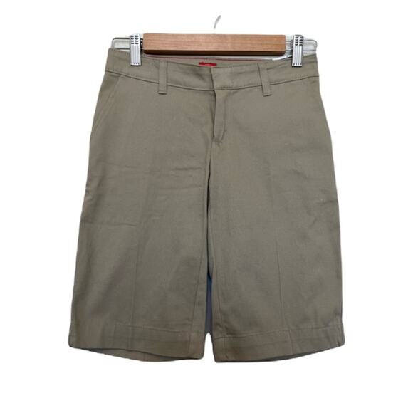 Dickies tan khaki shorts boy's uniform size 0 XS NEW - Picture 1 of 8